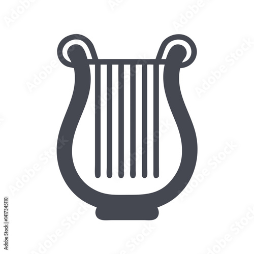 Lyre Icon Representing Ancient String Instrument and Classical Musical Heritage