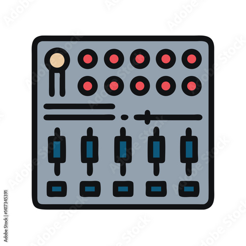 Mixing Console Icon Representing Audio Control and Sound Engineering Equipment