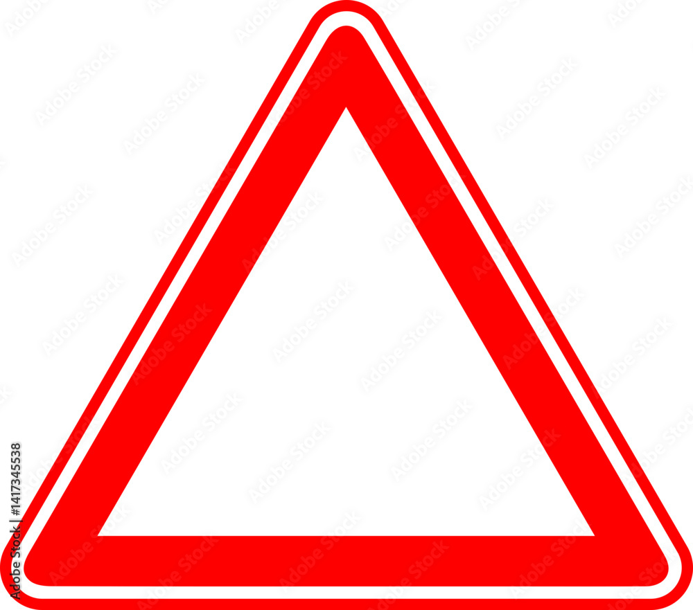 red warning triangle sign isolated red warning triangle sign isolated