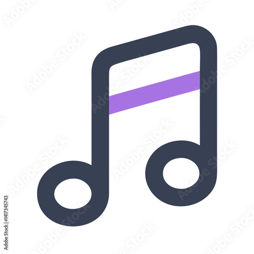 Music Note Icon Representing Soundtrack or Audio Symbol in Musical and Multimedia Contexts