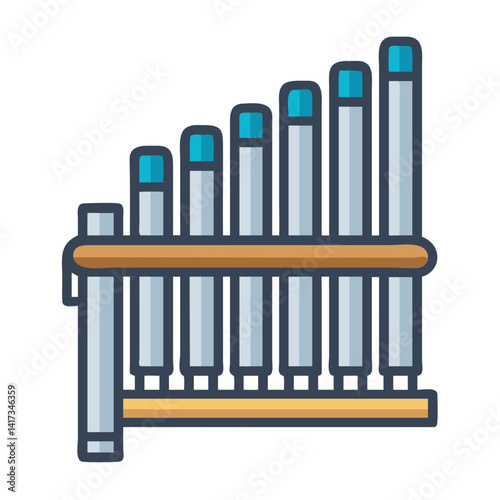 Pipe Organ Icon Representing Large Wind Instrument for Classical Music and Church Performances