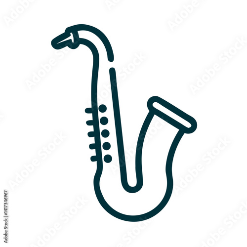 Saxophone Icon Representing Jazz Wind Instrument and Musical Performance