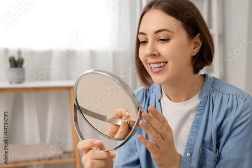 Young woman with dental bra...