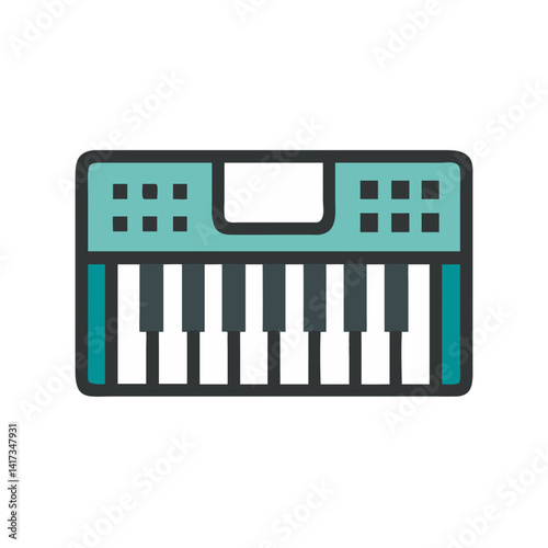 Synthesizer Keyboard Icon Representing Electronic Music and Sound Creation