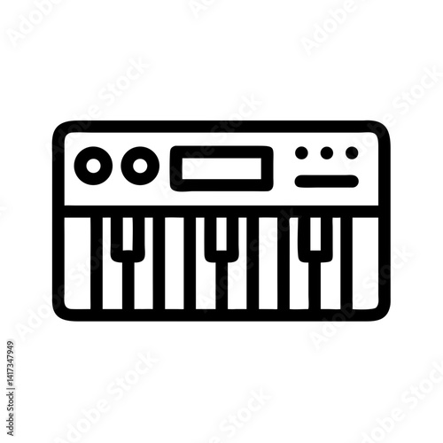 Synthesizer Keyboard Icon Representing Electronic Music and Sound Creation