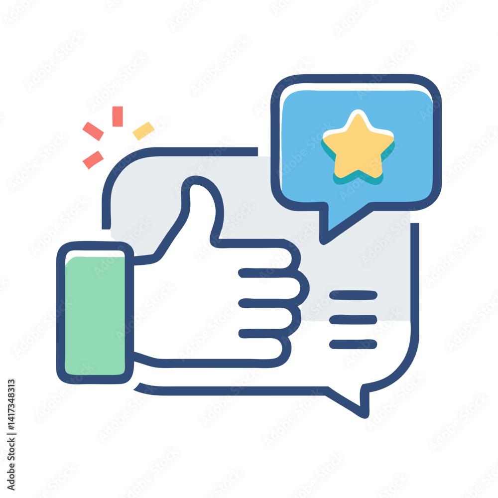 Obraz premium Thumbs Up Icon Representing Positive Audience Feedback and Approval