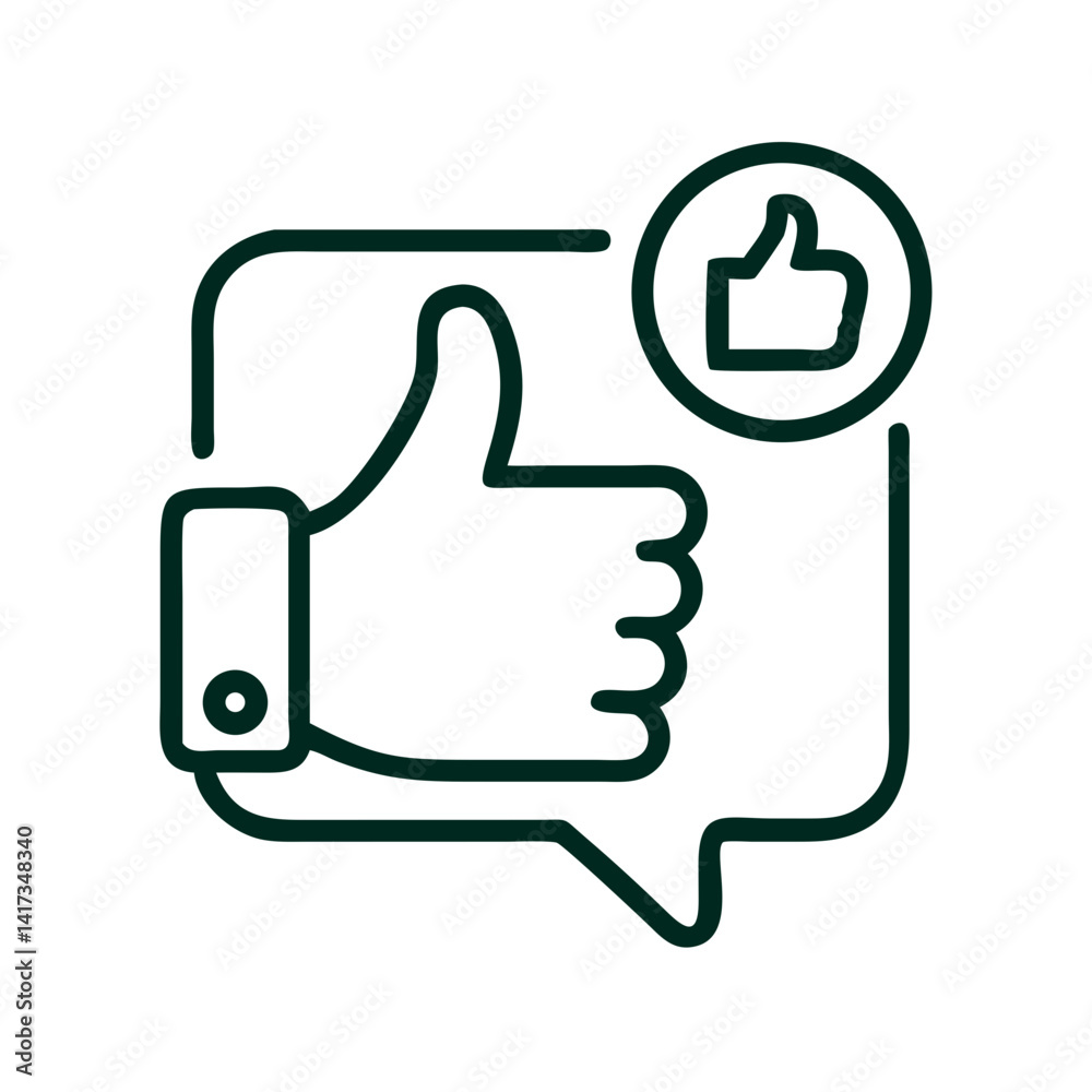 Thumbs Up Icon Representing Positive Audience Feedback and Approval