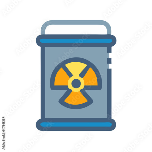 Toxic Canister Icon Representing Radioactive Waste and Hazardous Materials