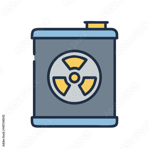 Toxic Canister Icon Representing Radioactive Waste and Hazardous Materials