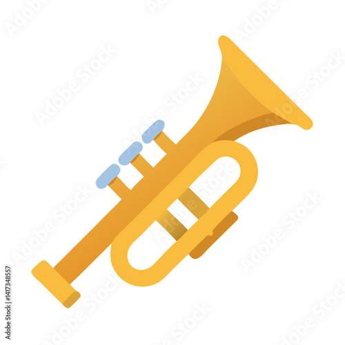 Trumpet Icon Representing Brass Wind Instrument and Musical Performance