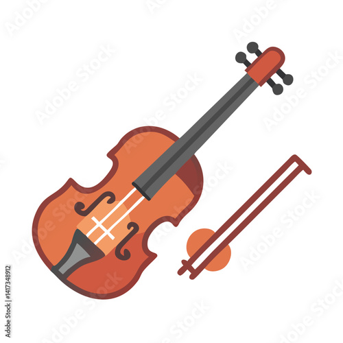 Violin Icon Representing Classical String Instrument and Music Performance