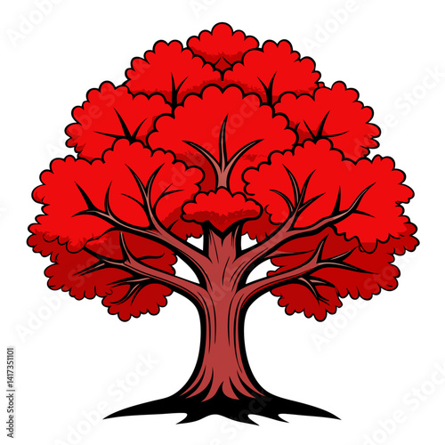  Bold Illustration of Red Oak Tree
