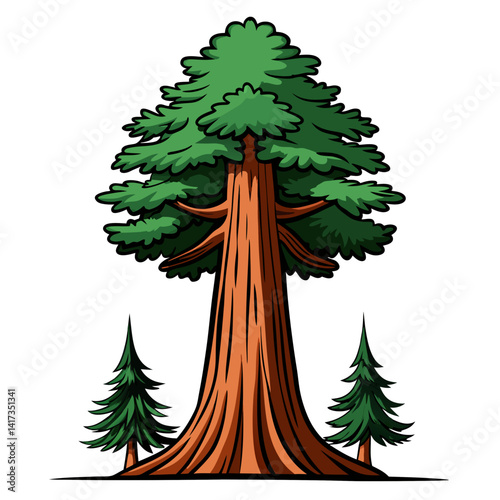  Creative Illustration of Redwood Tree
