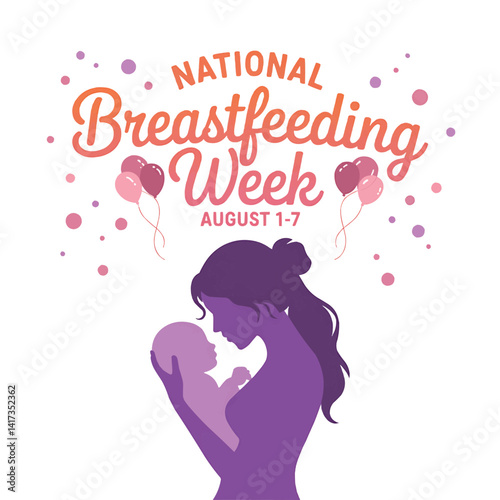 Celebrate national breastfeeding week august first to seventh with mother and child image