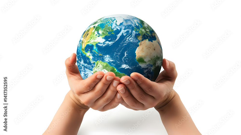 Environmental protection and unity concept on isolated white background Environmental protection and unity concept on isolated white background