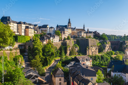 Foto Luxembourg old city, Ville Haute district, is the UNESCO World Heritage site in