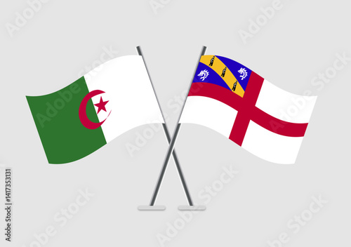 Algeria and Herm vector flags set on gray minimal background