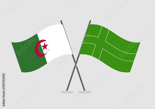 Algeria and Ladonia vector flags shown in mirrored diplomacy