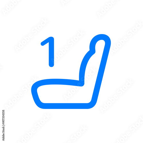 Car Seat Left Position 1 Outline
