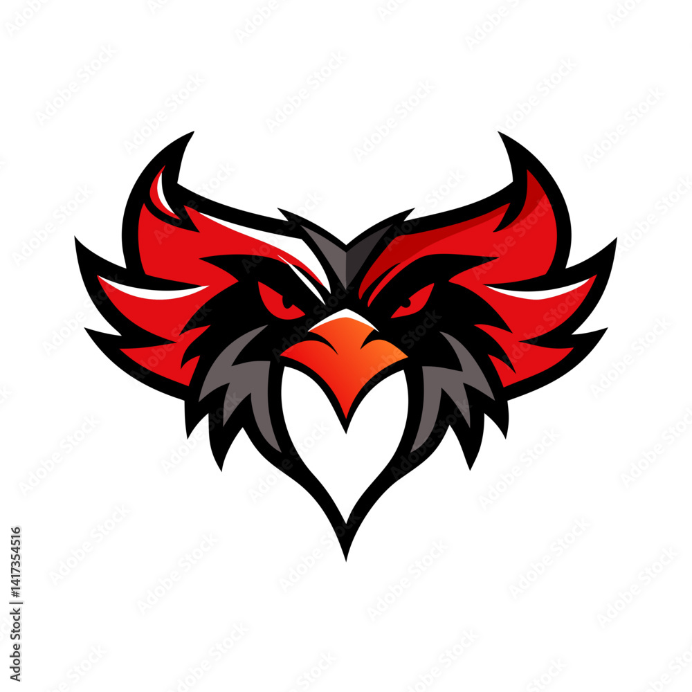 Fototapeta premium This is a bold and fierce bird for sports teams, clubs, gaming avatars, or merchandise branding and logo.