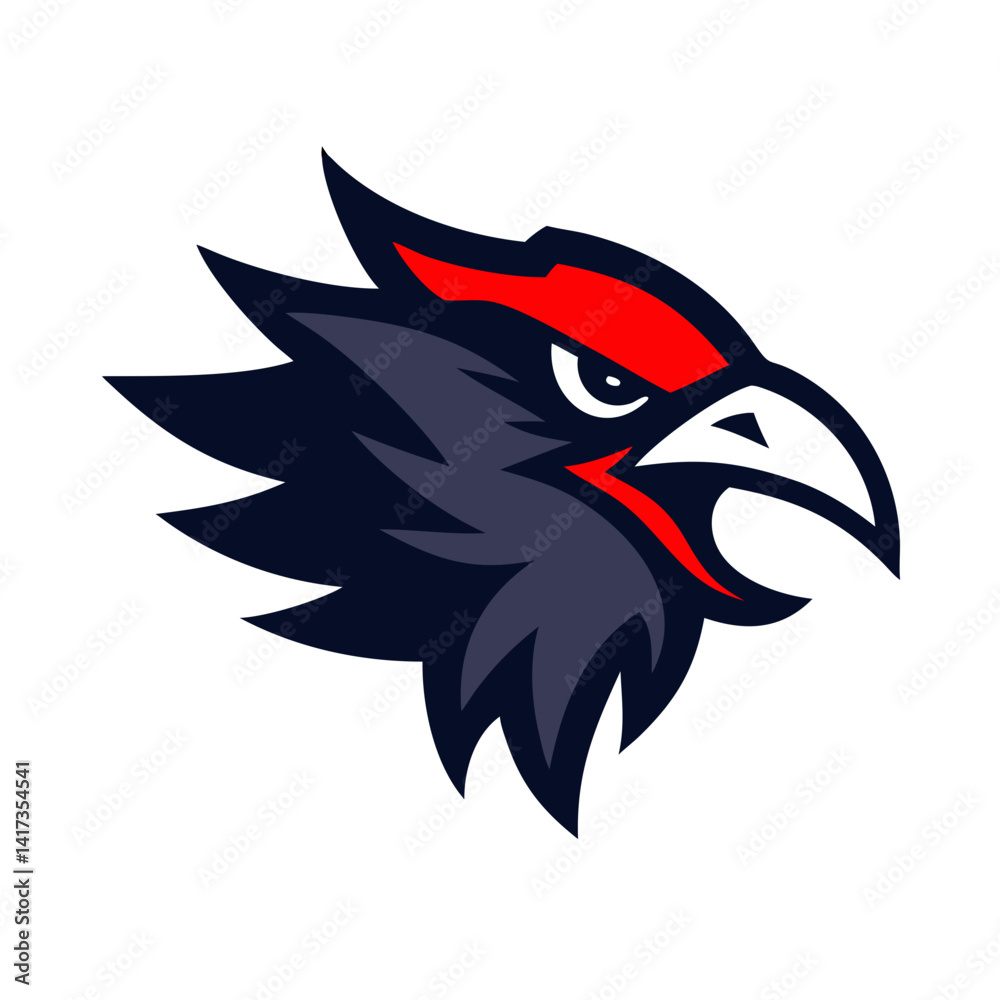 Fototapeta premium This is a bold and fierce bird for sports teams, clubs, gaming avatars, or merchandise branding and logo.