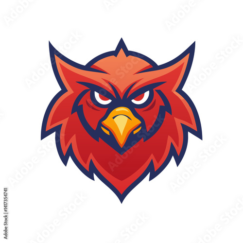 This is a bold and fierce bird  for sports teams, clubs, gaming avatars, or merchandise branding and logo.