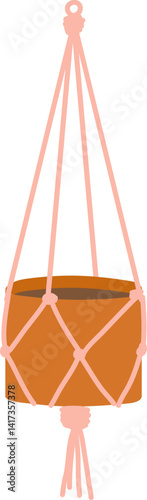 Hanging pot Macrame hanger plants Home decor element taking care of houseplants hobby indoor
