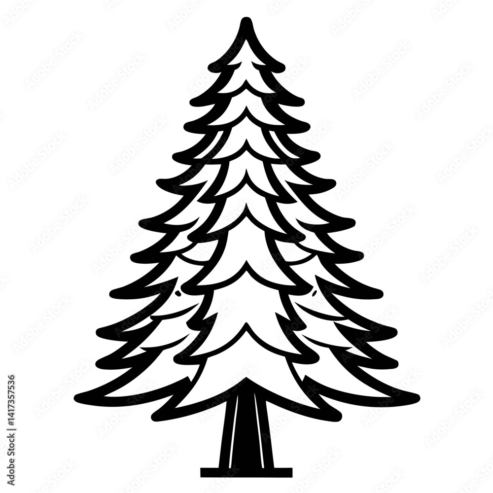 Obraz premium Stunning Outline of Spruce Tree