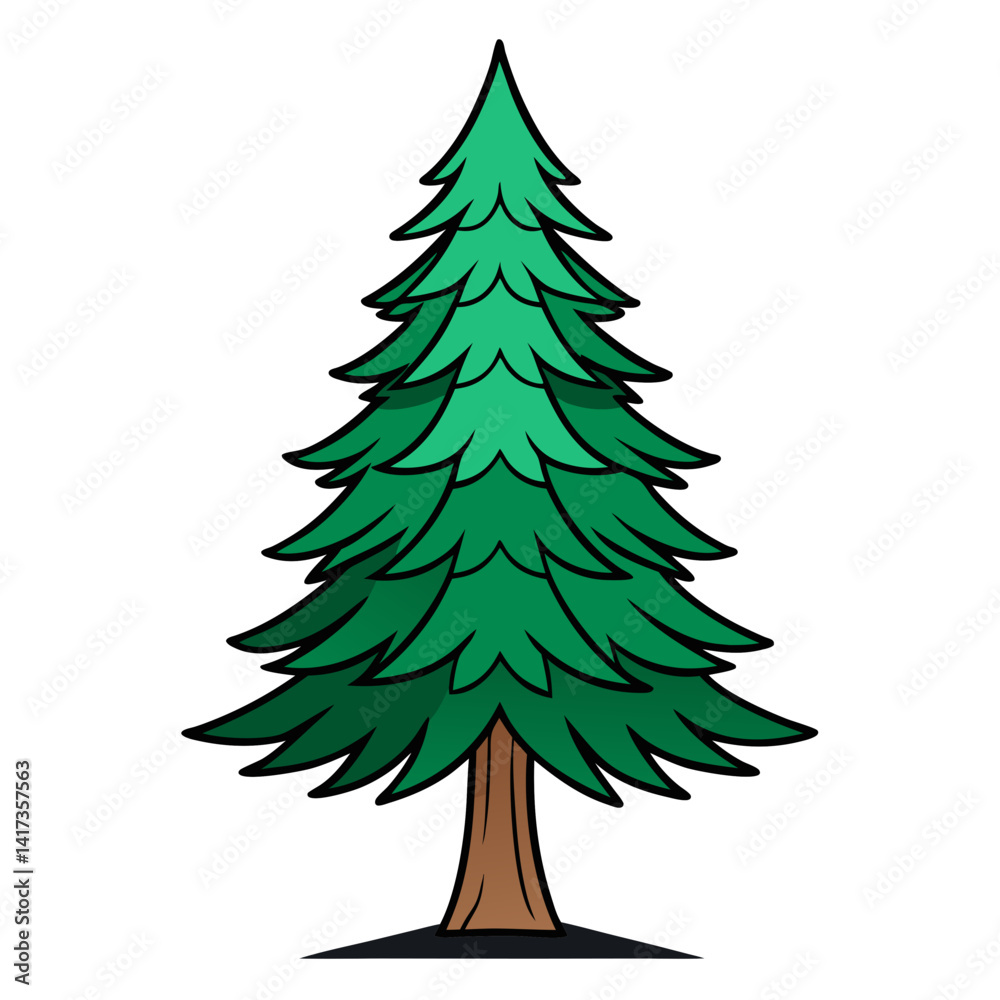 Bold Outline of Spruce Tree Bold Outline of Spruce Tree