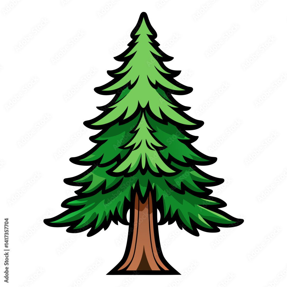 Obraz premium Artistic Sugar Pine Tree Illustration