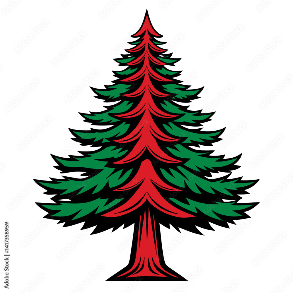 Obraz premium Stunning Outline of Virginia Pine Tree