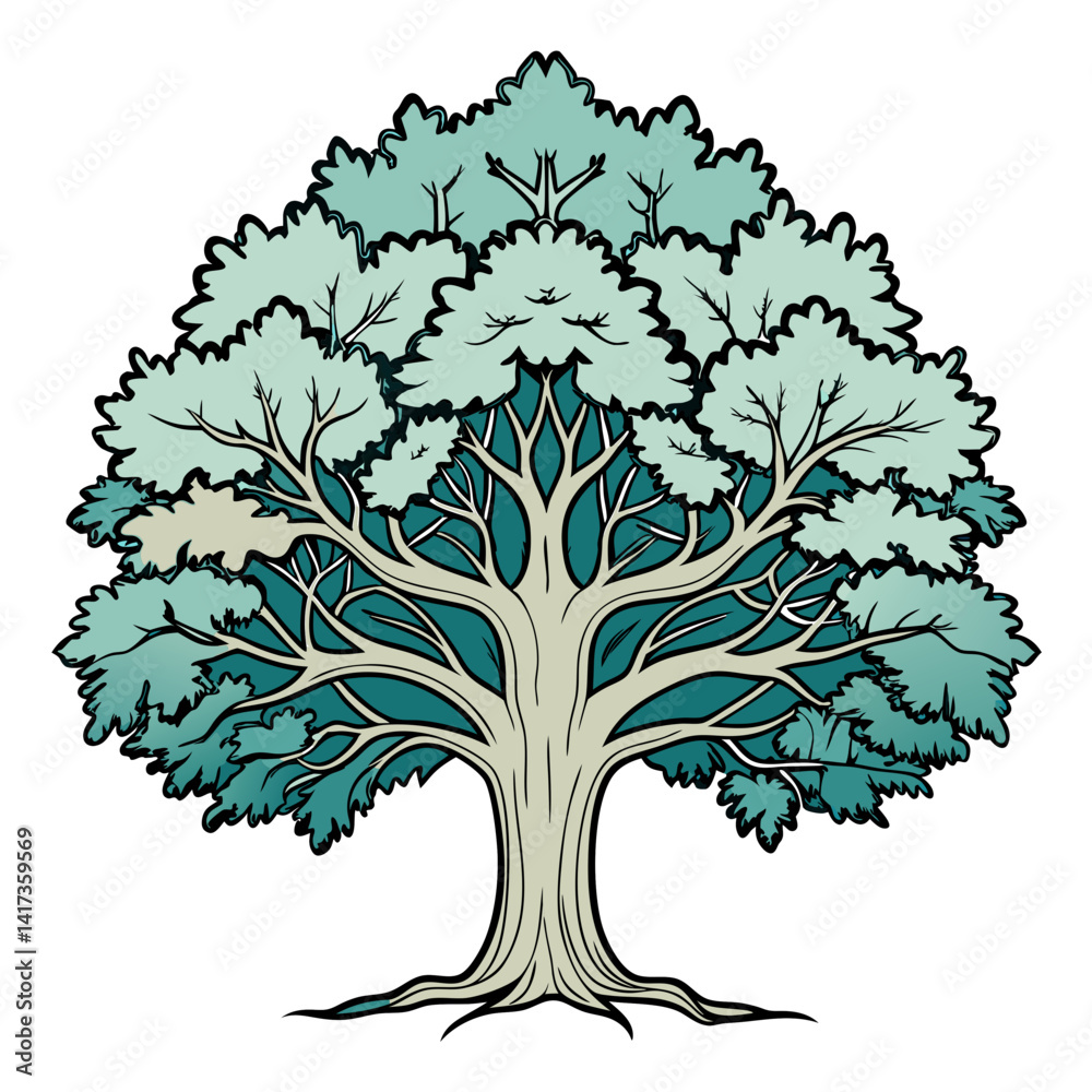 Obraz premium Elegant White Oak Tree Design