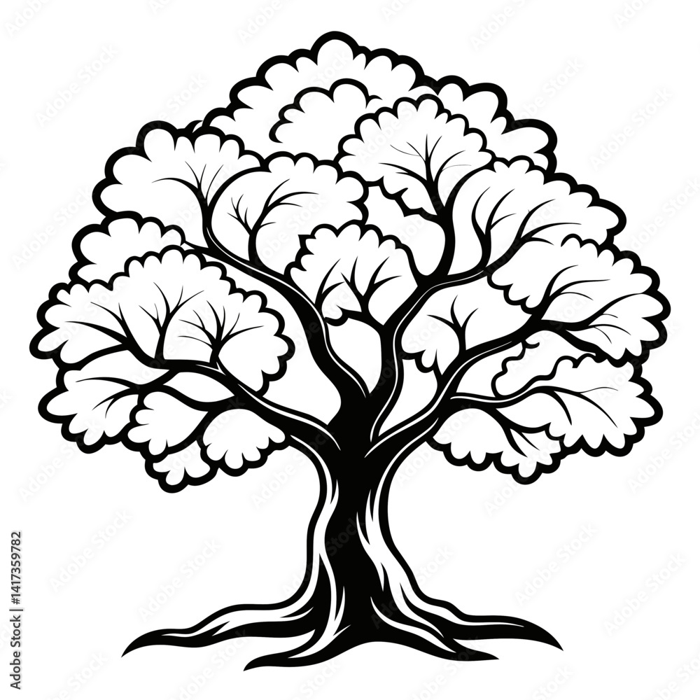 Obraz premium Bold Illustration of Wild Cherry Tree