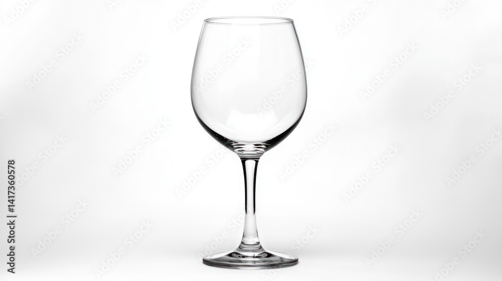 A solitary empty wine glass with a simple white background A solitary empty wine glass with a simple white background