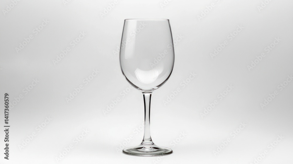 A solitary empty wine glass with a simple white background A solitary empty wine glass with a simple white background
