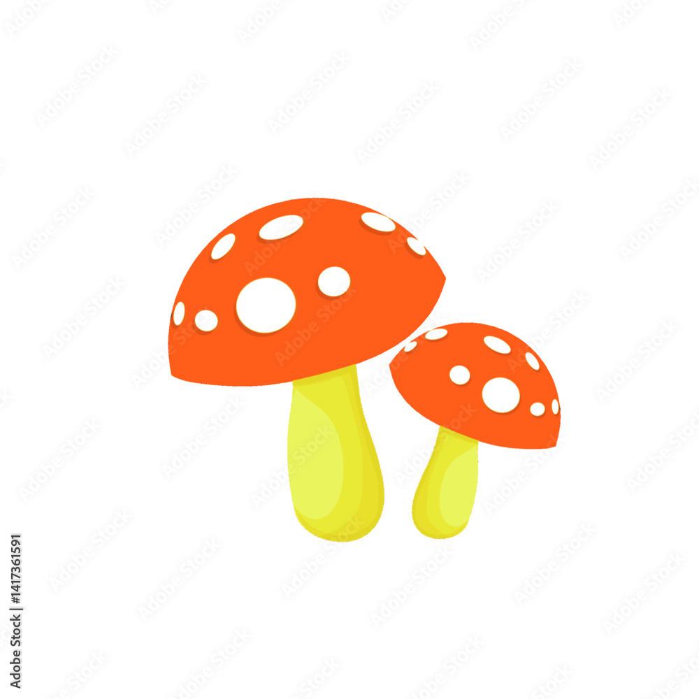 two fly agaric mushrooms without background two fly agaric mushrooms without background