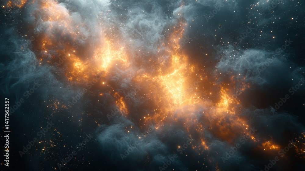 Cosmic Nebula: A Fiery Dance of Celestial Clouds Cosmic Nebula: A Fiery Dance of Celestial Clouds