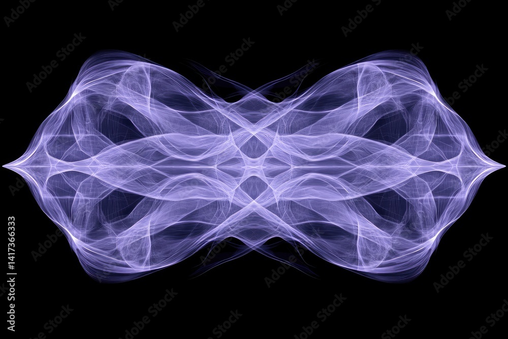 Fototapeta premium Abstract purple shapes and patterns creating a symmetrical visual effect