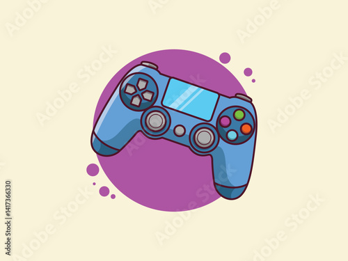 Game Controller Cartoon Vector Illustration. Gaming Joystick Concept Vector. Cartoon images for, icons, coloring books, backgrounds, and more. Flat Cartoon Style