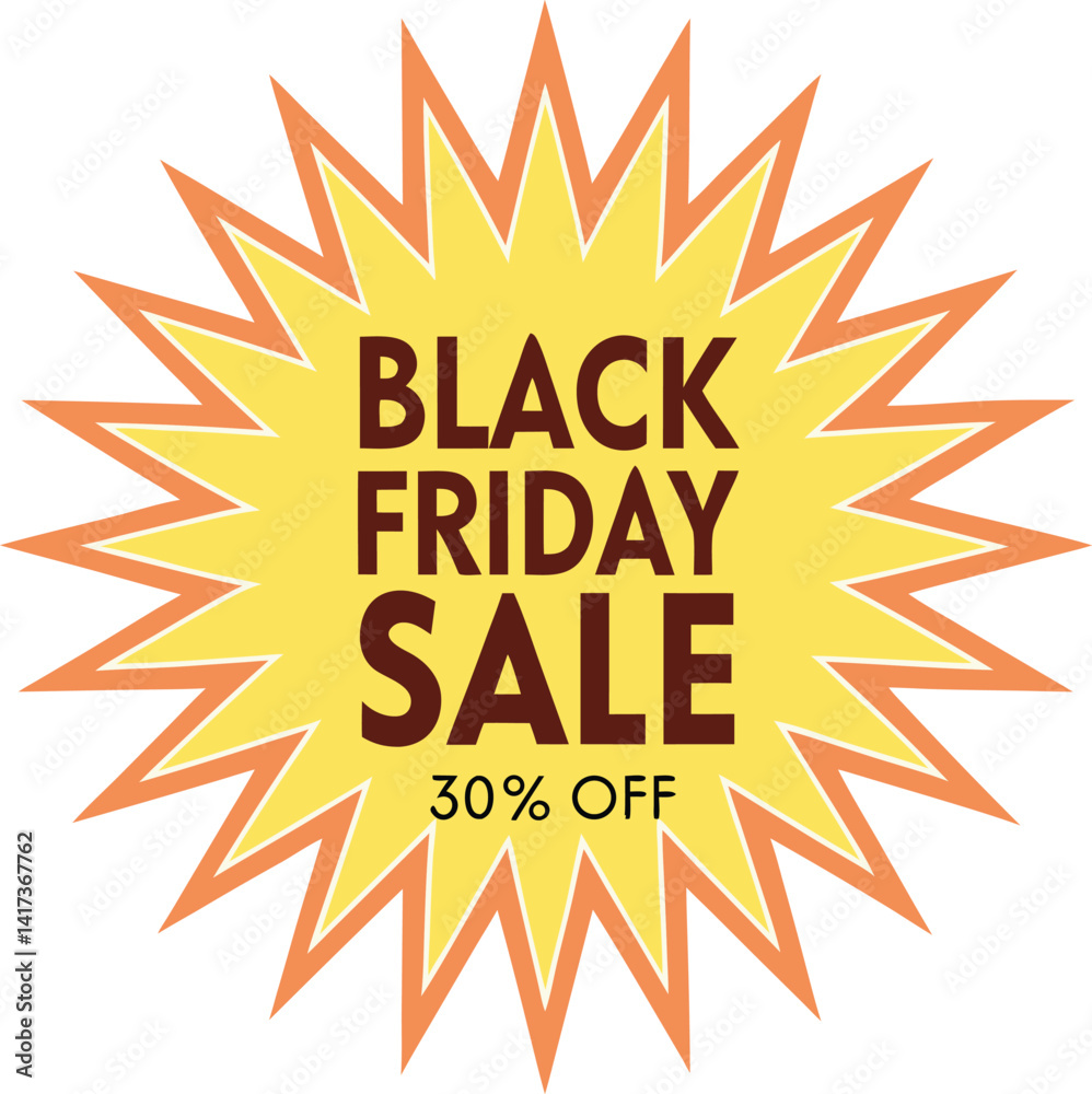 Fototapeta premium Black Friday Sale 30% Off Promotional Graphic