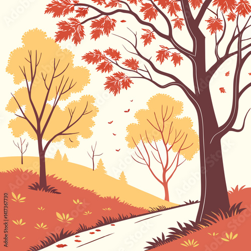 autumn trees vector