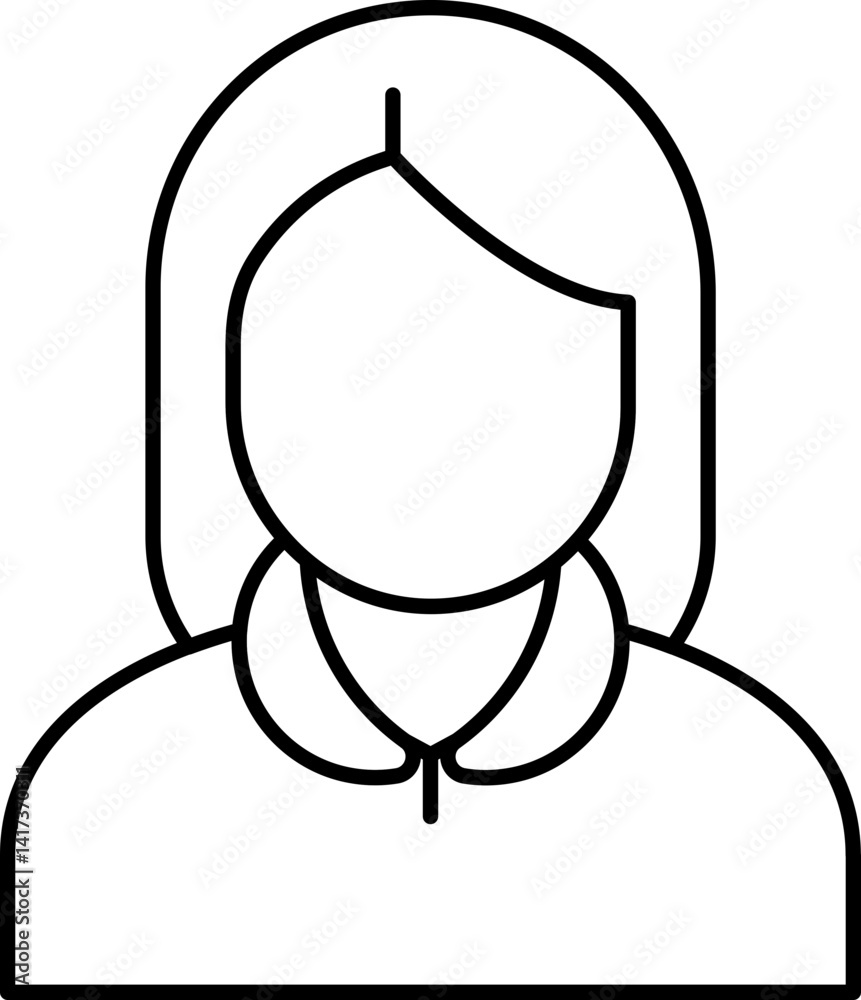 Obraz premium Female Police Officer Vector Icon Stock Illustration