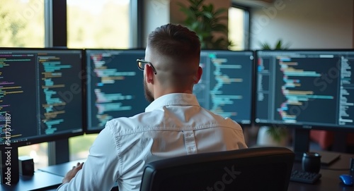 Software Developer at Work in a Modern Office Setting