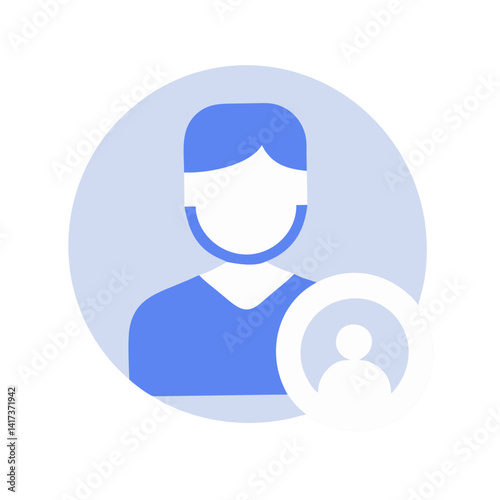 User profile icon featuring a person in a circular frame representing identity and representation
