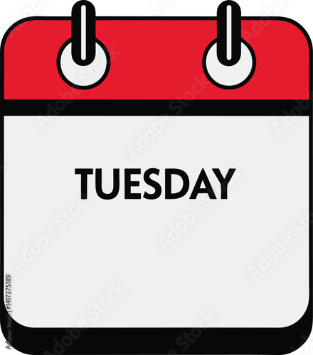 Simple Vector Illustration of a Tuesday Calendar Day