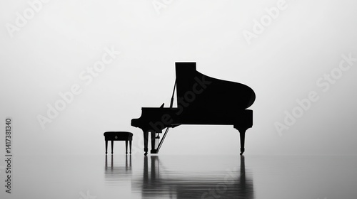 Silhouette of a grand piano