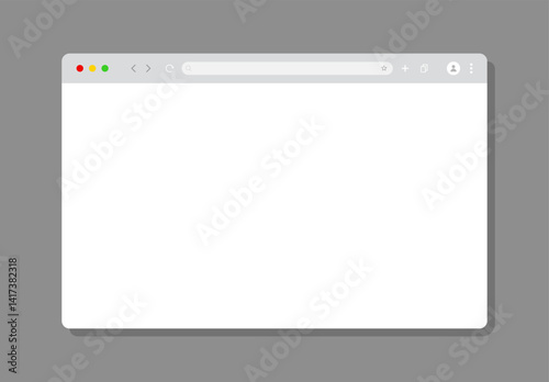 Web Browser User Interface Blank Mockup Template. Vector Illustration