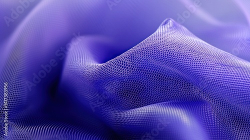 Deep purple sheer fabric drapes in soft folds.