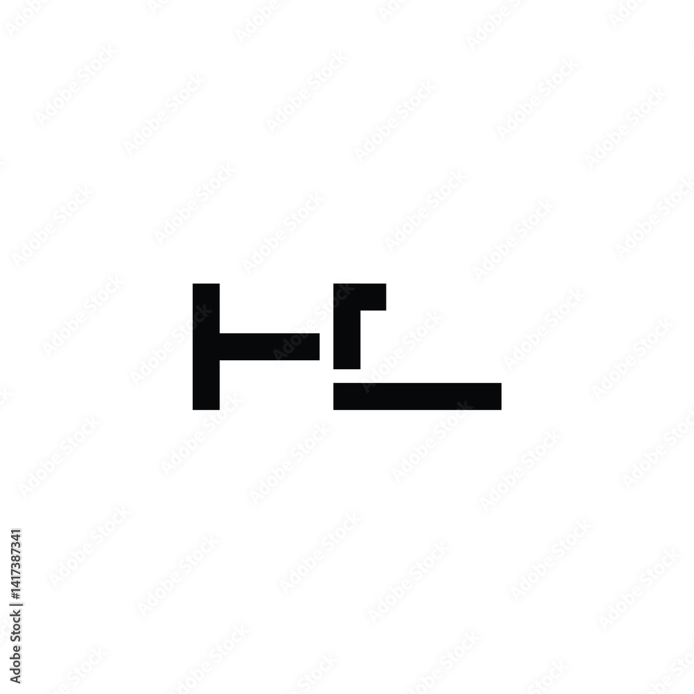 Obraz premium HL monogram logo design letter text name symbol monochrome logotype alphabet character simple logo