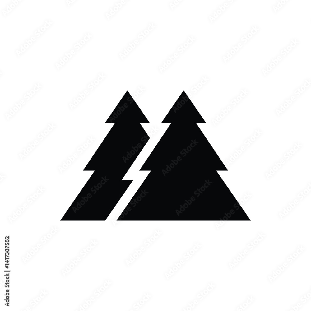 Obraz premium Christmas Tree Pictogram Pine tree icon vector